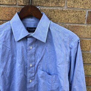 Vintage Christian Dior Shirt Button Up Blue